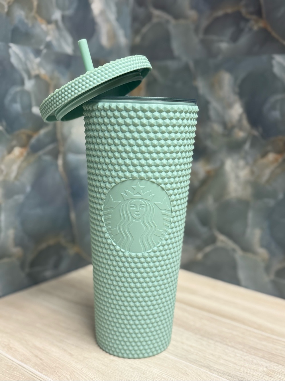 Starbucks Mint Green Studded Travel Cup with Straw